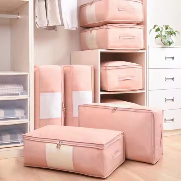 Large Capacity Clear Window Folding Bag Clothes Blanket Bedding Storage Organizer Under-Bed Quilt Storage Bag Packing Cubes