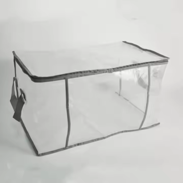 PVC Clear Clothes Storage Bag Organizer, Transparent Moving Totes with Reinforced Handle Sturdy Zipper Comforter Blanket Bag