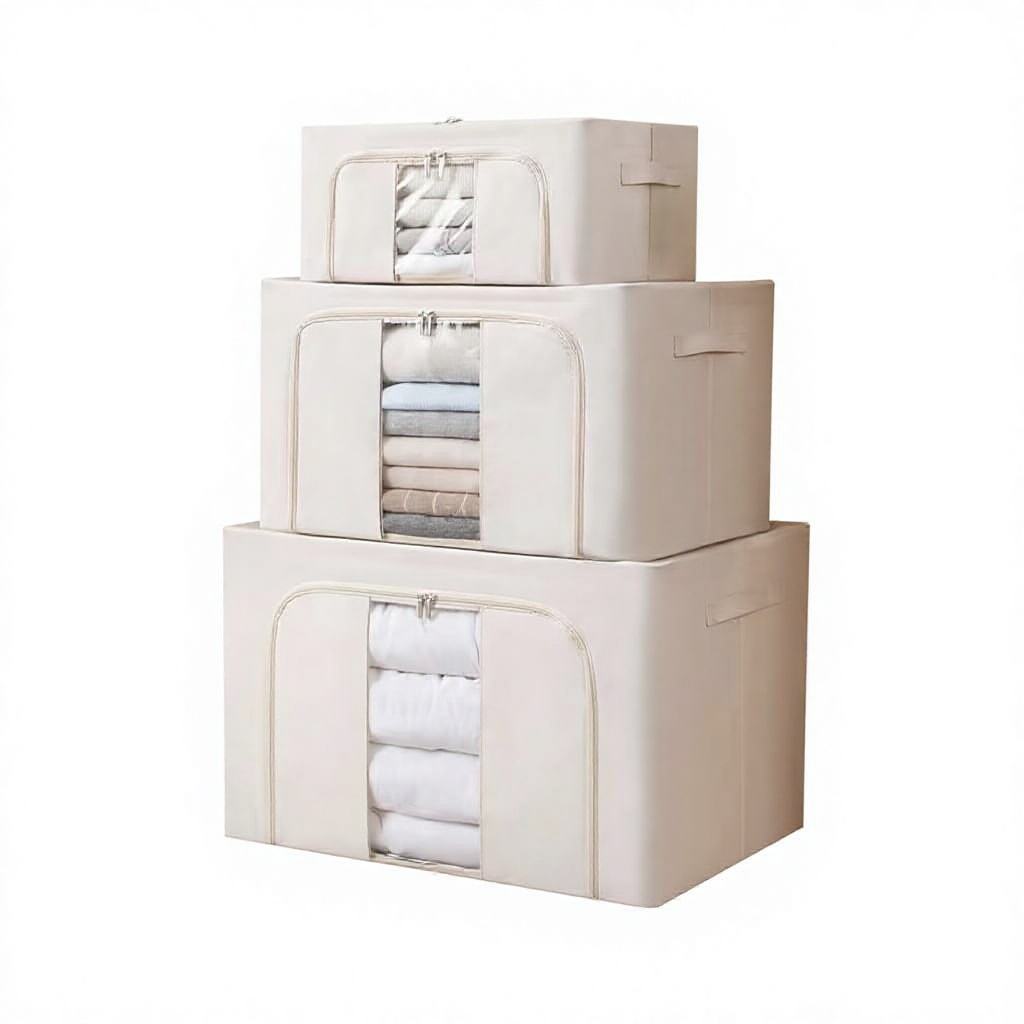 Foldable fabric clothing storage box