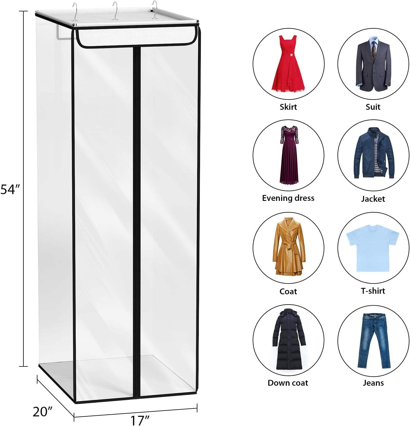 Uniivi transparent EVA clothing bag with zipper