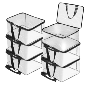 LAXIS Pack 6 Transparent Foldable Lightweight Storage Bag