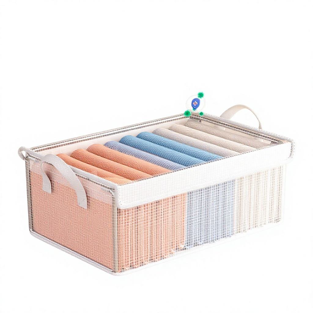 Transparent mesh rectangular storage basket