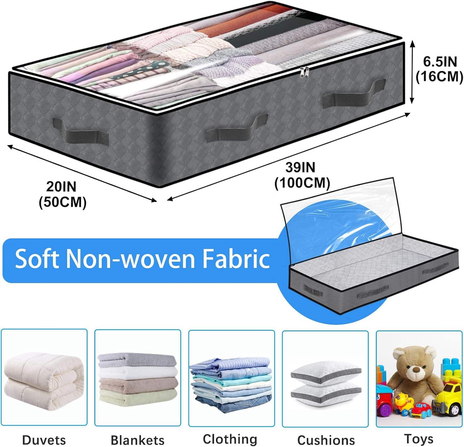 Foldable plastic storage container under the bed - Image 2