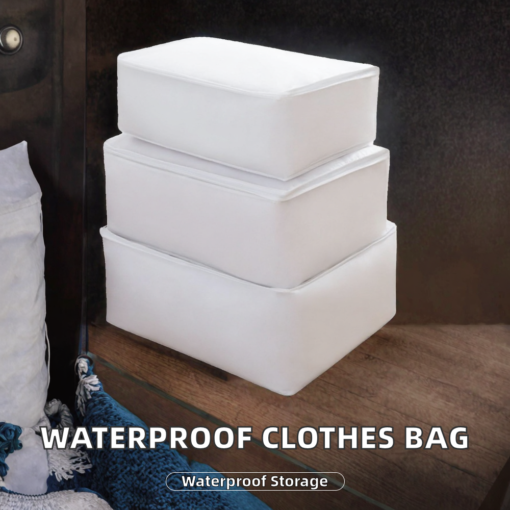 Solid color plastic clothing storage bag - Image 2