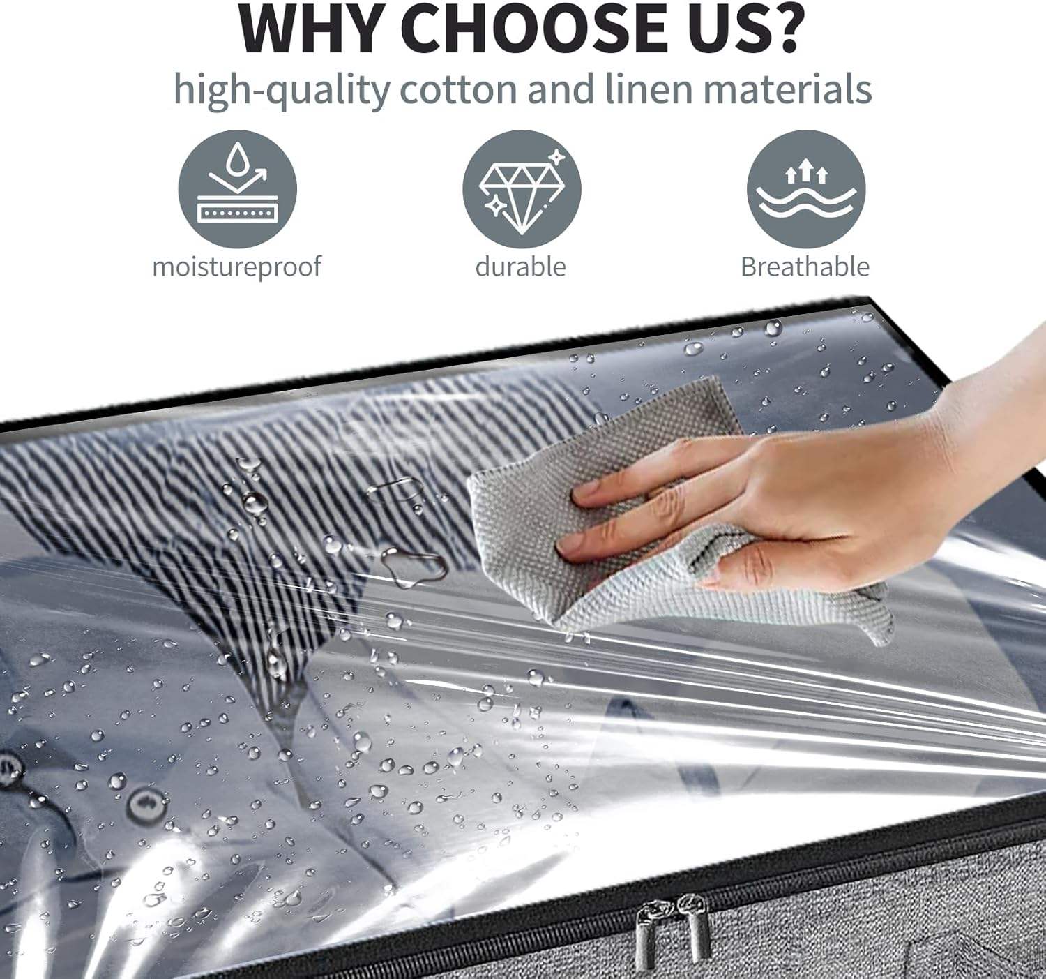 4.5 inch low profile storage container with sturdy bottom sidewall for clothes - Image 3