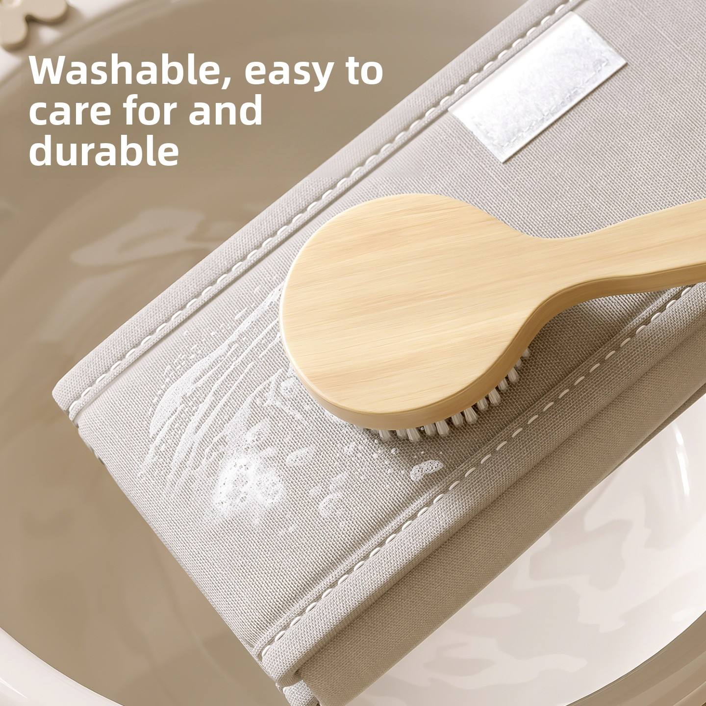 Baicaoyuan Fabric Underwear Storage Box with Three Compartment Dividers - Image 4