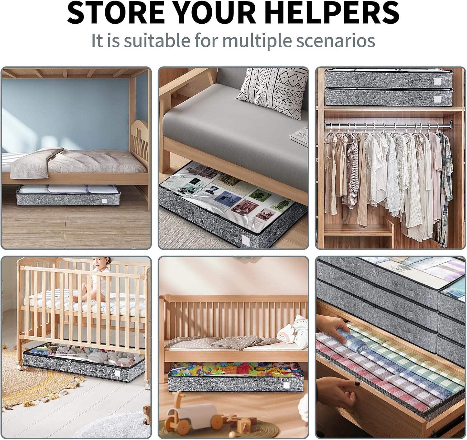 4.5 inch low profile storage container with sturdy bottom sidewall for clothes - Image 5