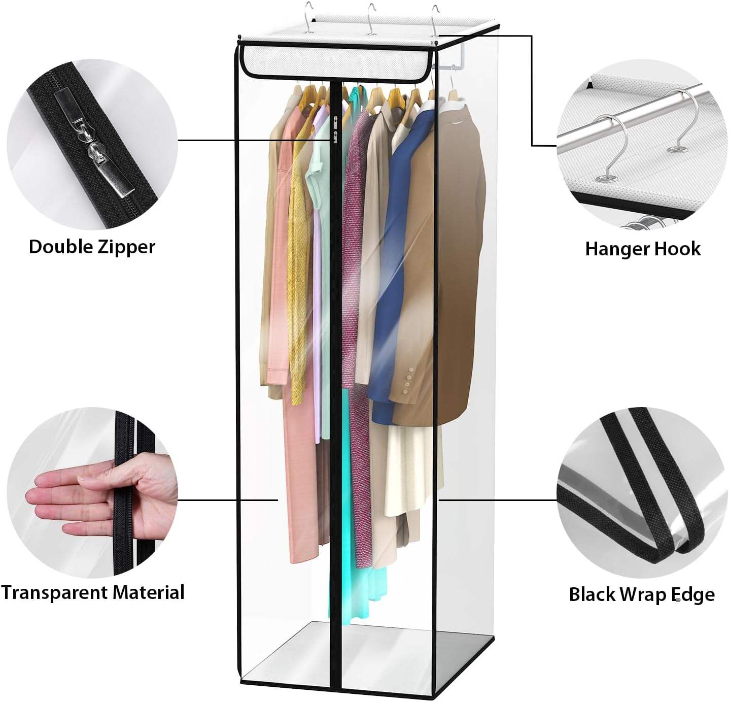 Uniivi transparent EVA clothing bag with zipper - Image 2