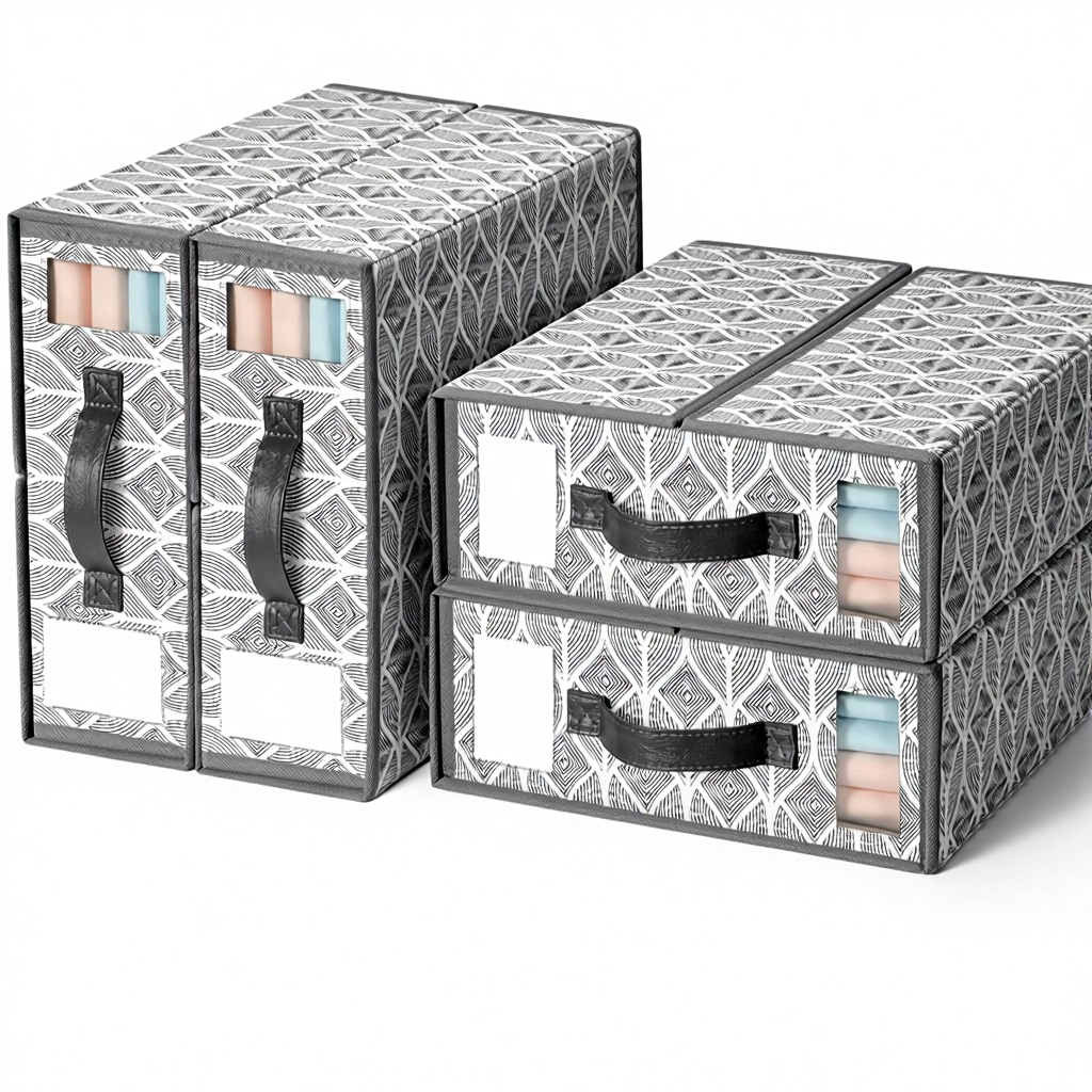 LAMU Modern Style 4-piece Folding Bed Sheet Storage Box