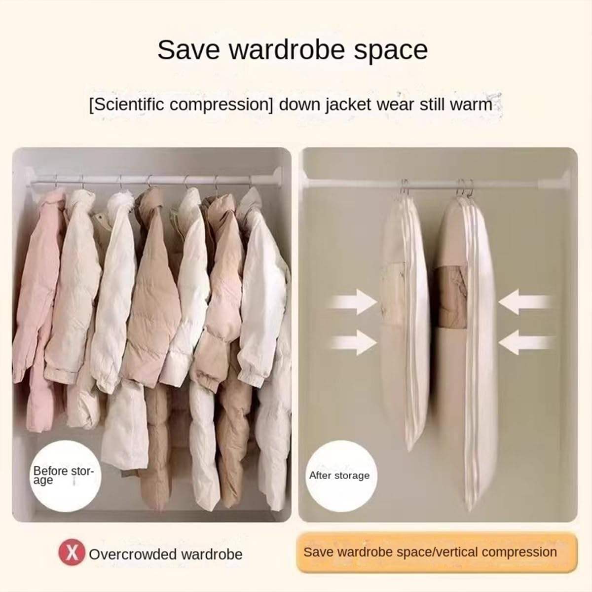 2-piece breathable PEVA zipper hanging pocket - Image 4