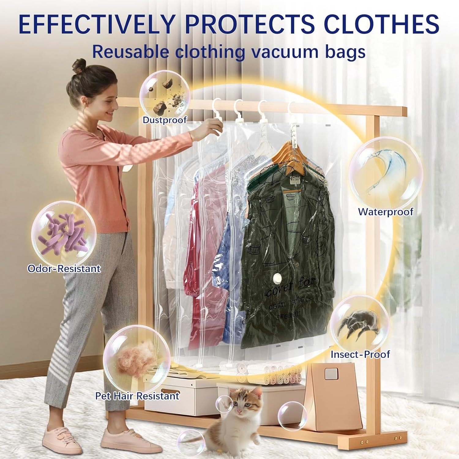 Gucass 6-piece hanging clothing storage bag - Image 5