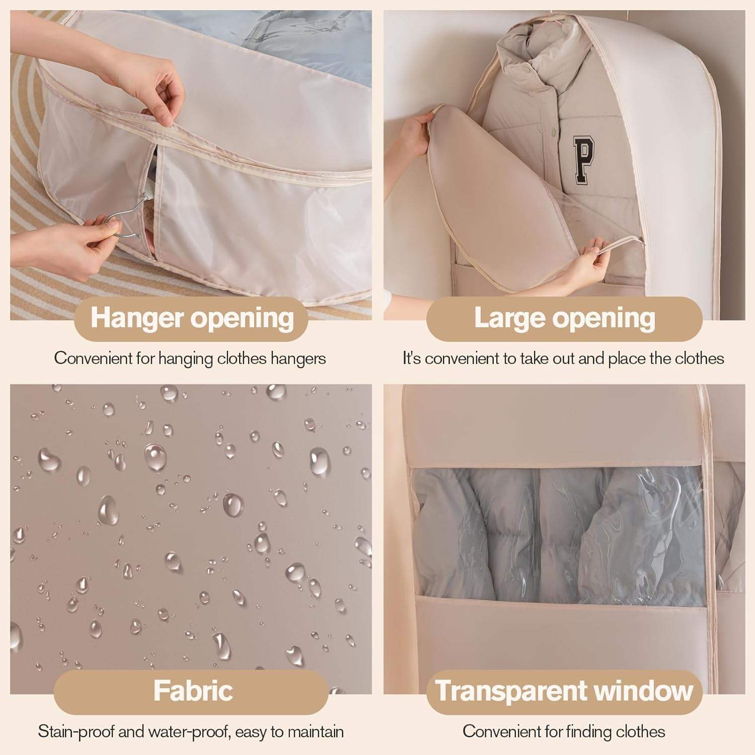 2-piece breathable PEVA zipper hanging pocket - Image 6
