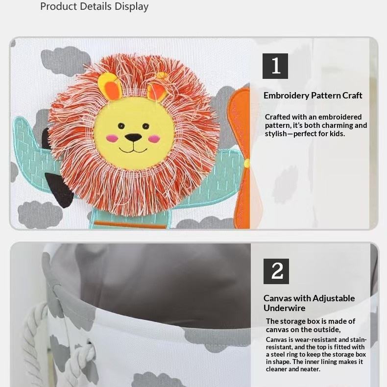 Ins large capacity thick fabric foldable cylindrical shape - Image 4