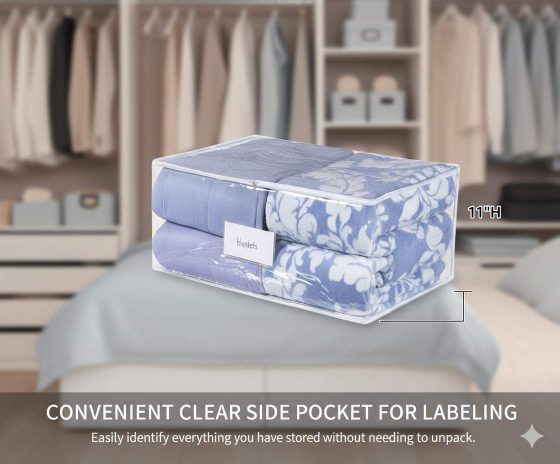 Masirs Durable Transparent Blanket Storage Bag (2-piece Set) - Image 3