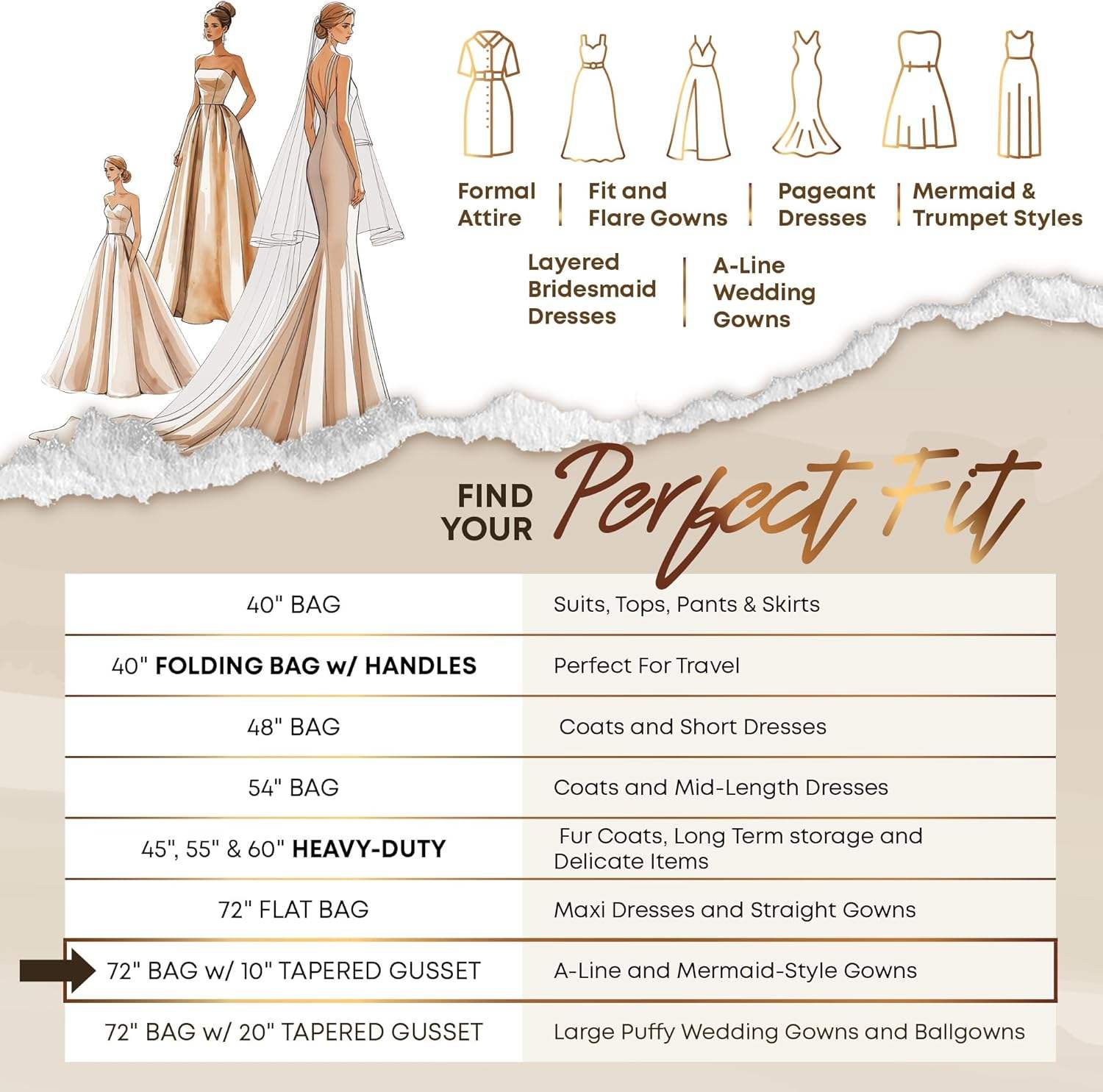 72 inch tapered long wedding dress pocket - Image 3