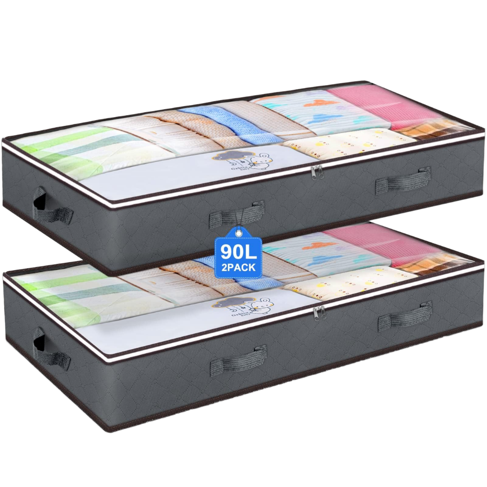 Large capacity 35L under bed clothing storage box