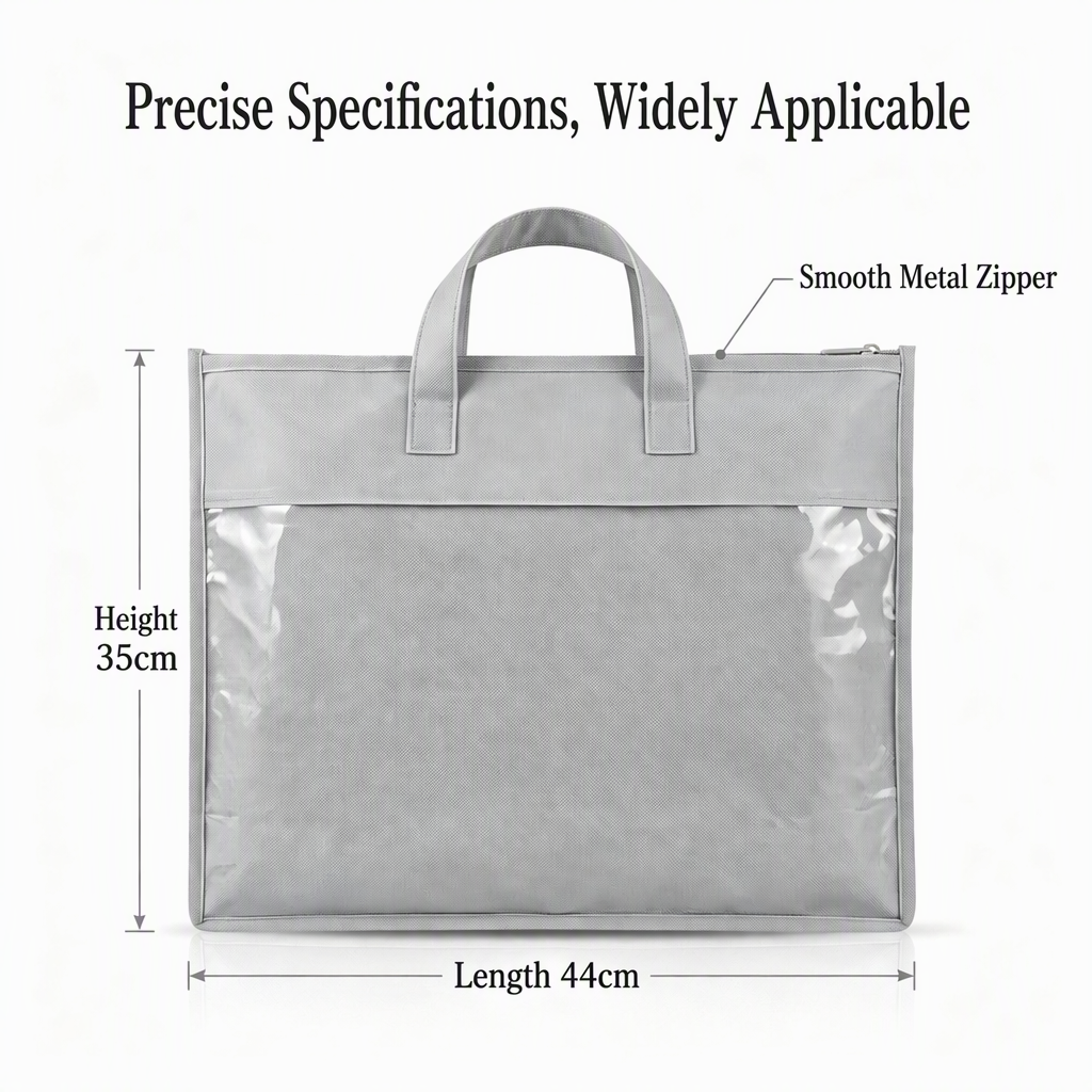 Non woven fabric+transparent PVC zipper tote bag - Image 4