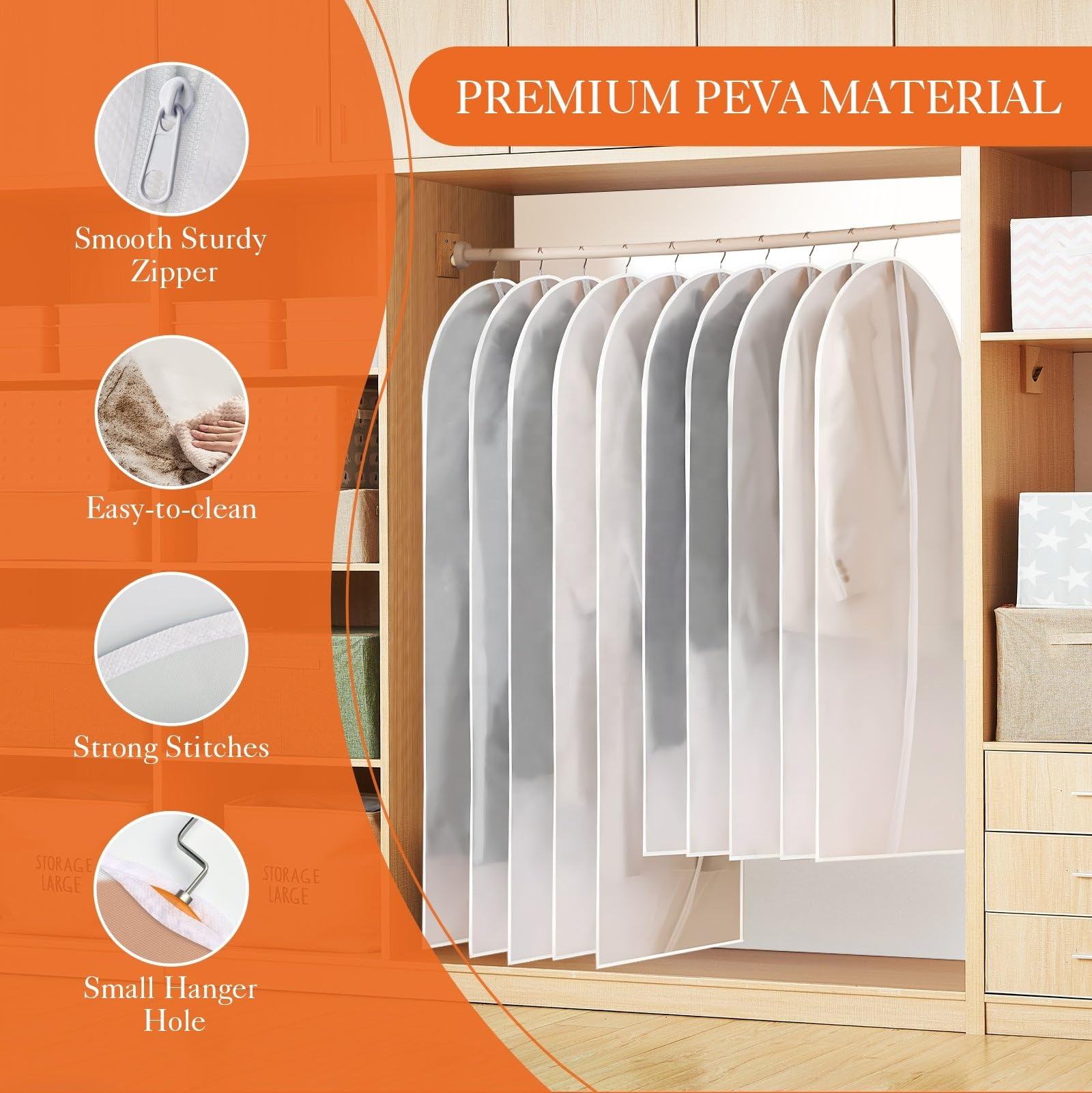 Matte PEVA clothing bag zipper dust cover - Image 2