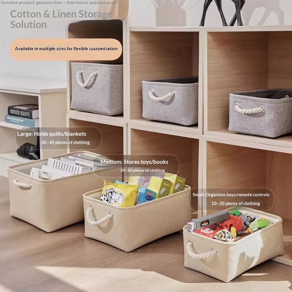 Foldable eco-friendly linen storage basket - Image 4
