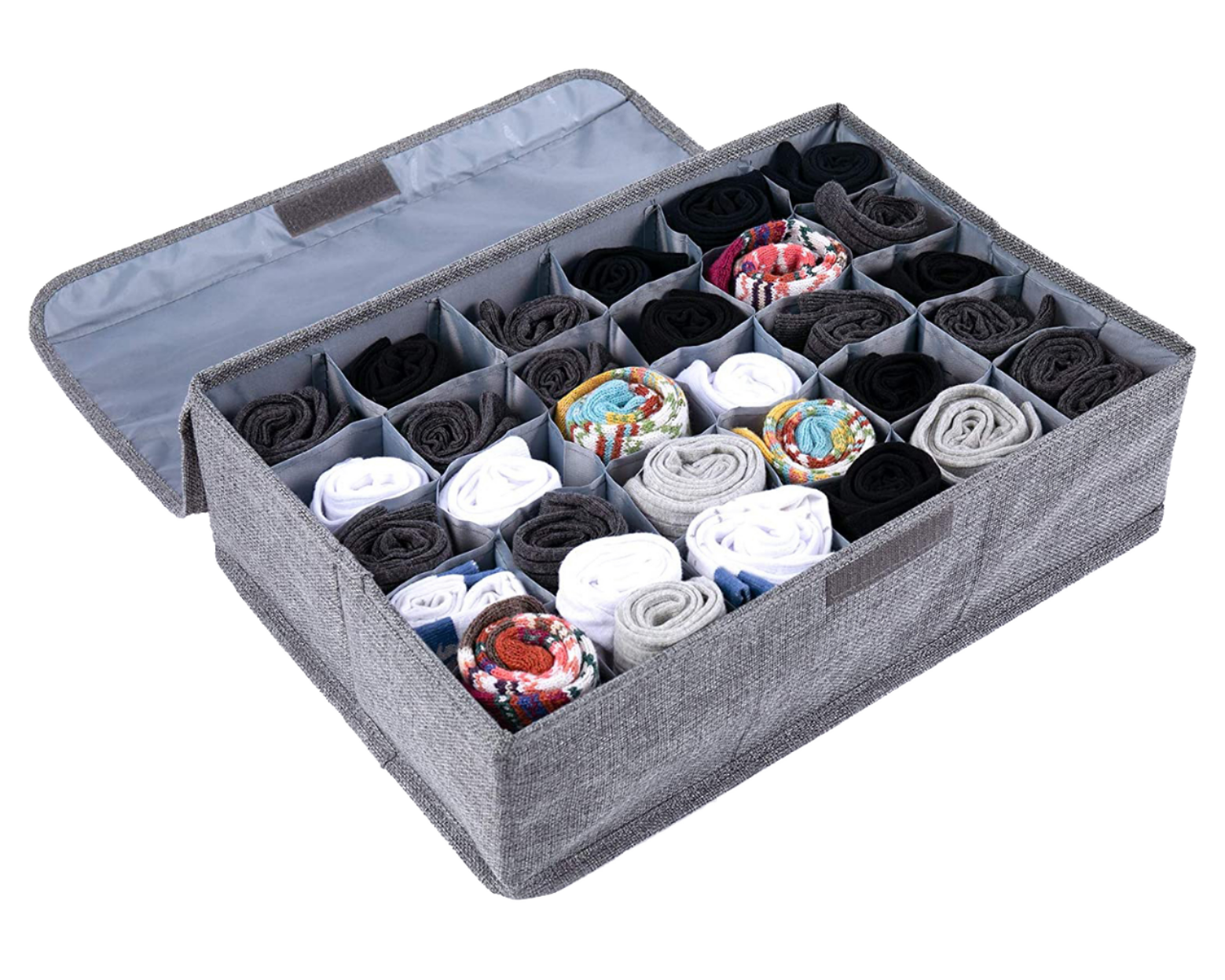 Foldable three-layer underwear storage box