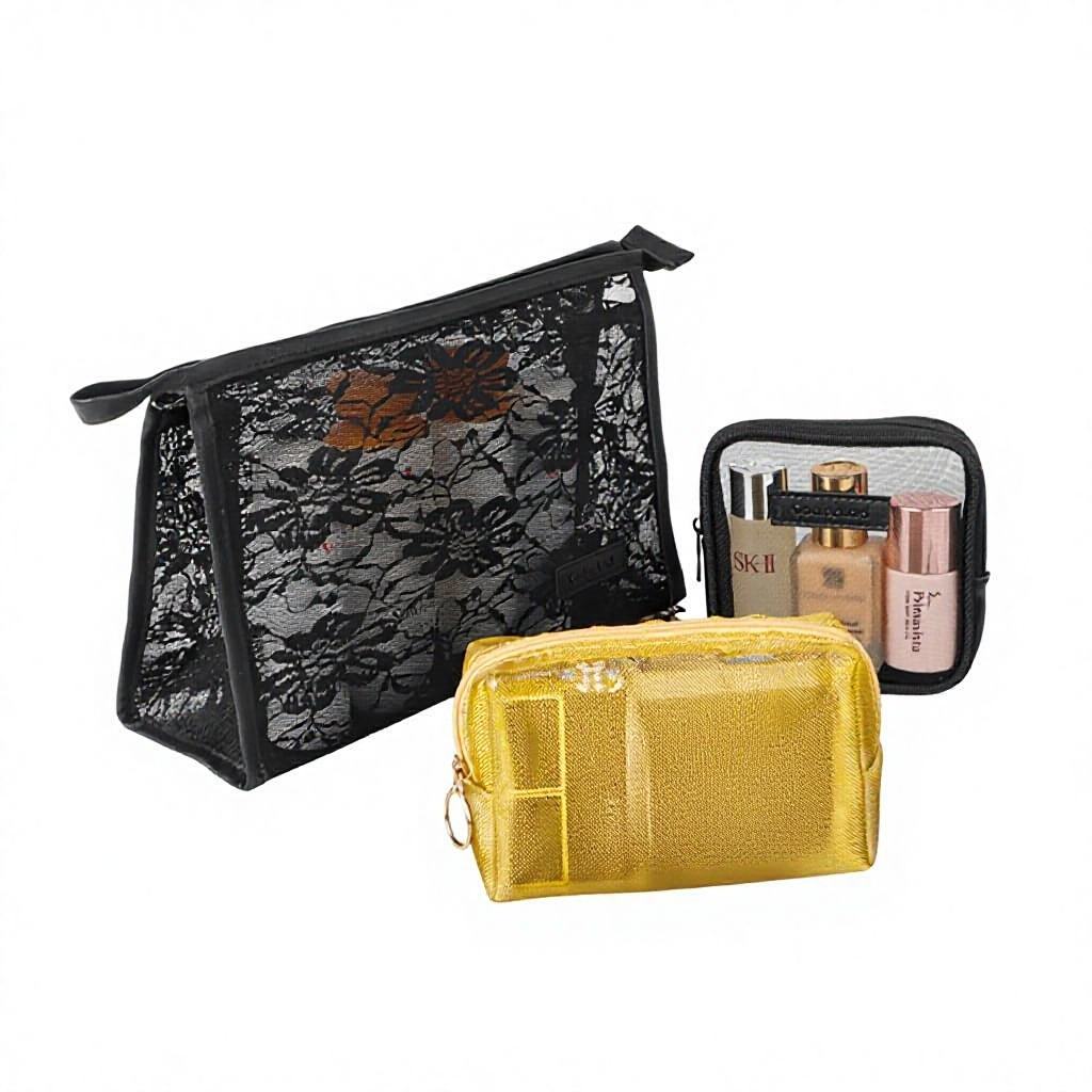 Nylon Mesh Makeup Bag Set