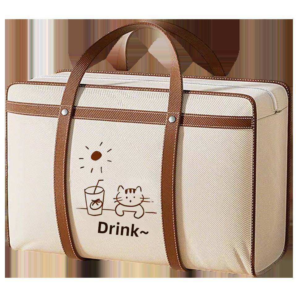 Portable clothing and blanket storage bag