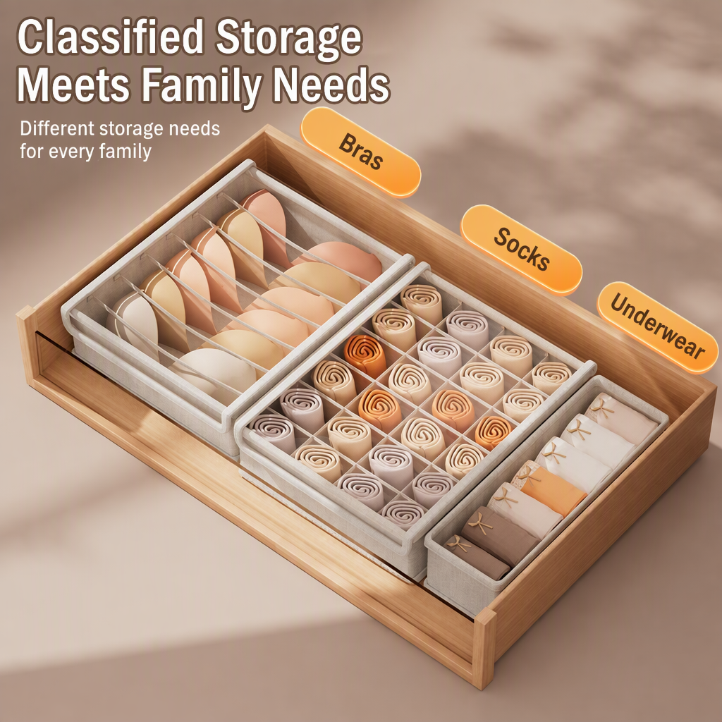 Foldable Cloth Socks Underwear Organizer Set - Image 2