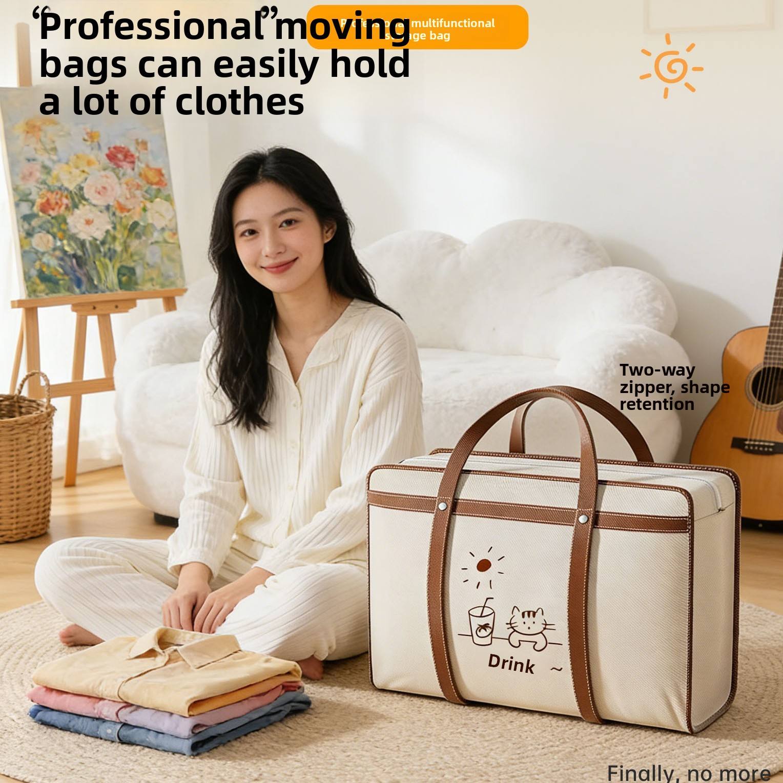 Portable clothing and blanket storage bag - Image 2