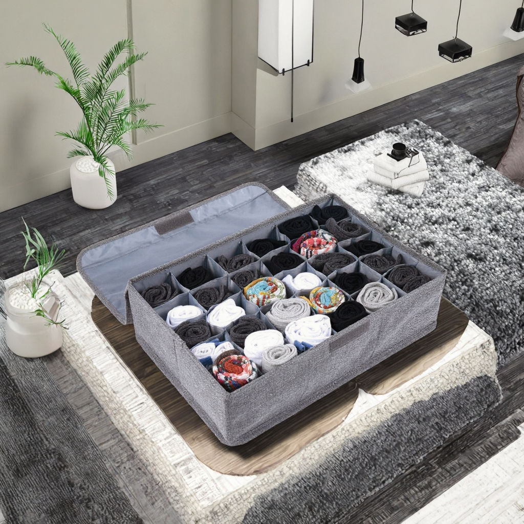 Foldable three-layer underwear storage box - Image 2