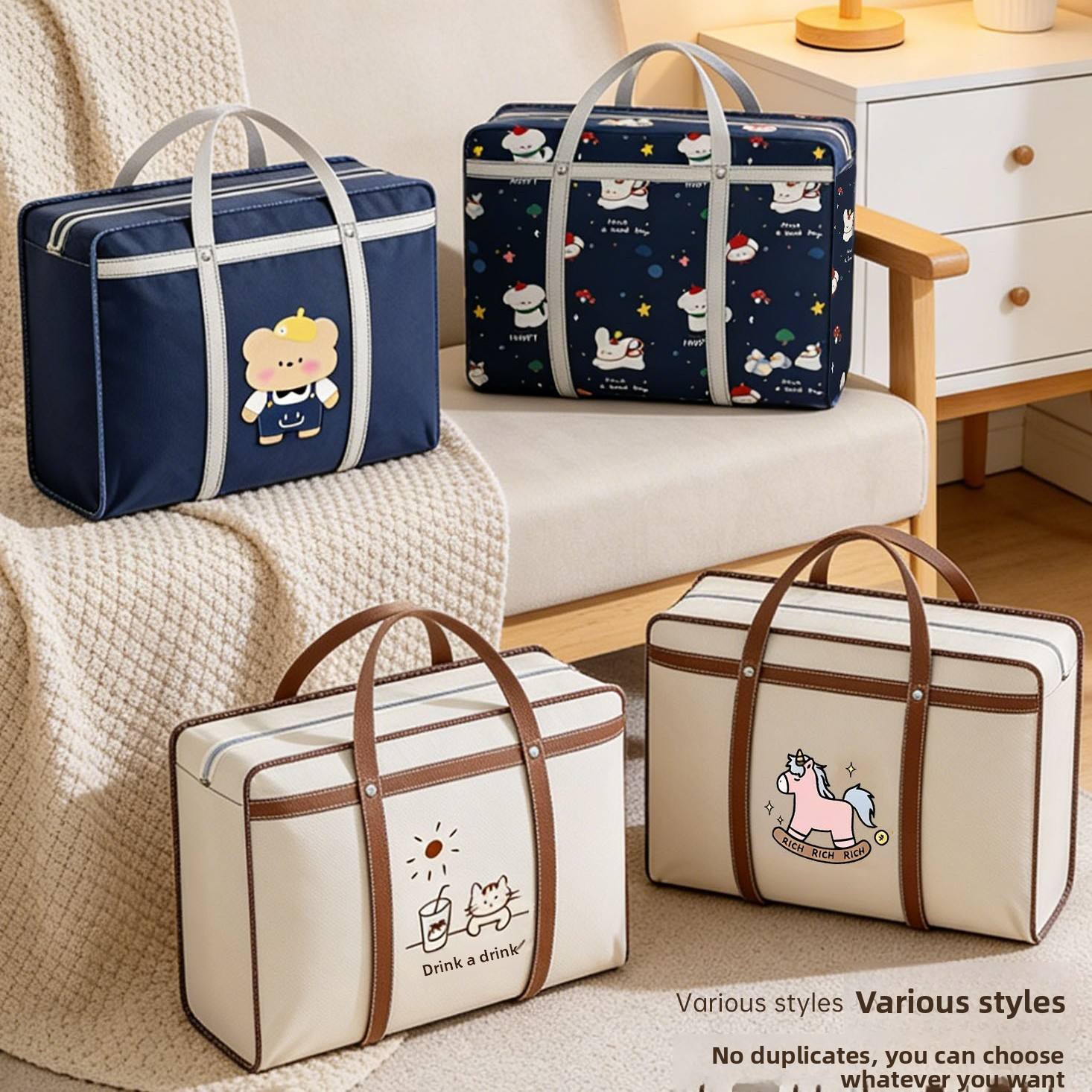 Portable clothing and blanket storage bag - Image 5