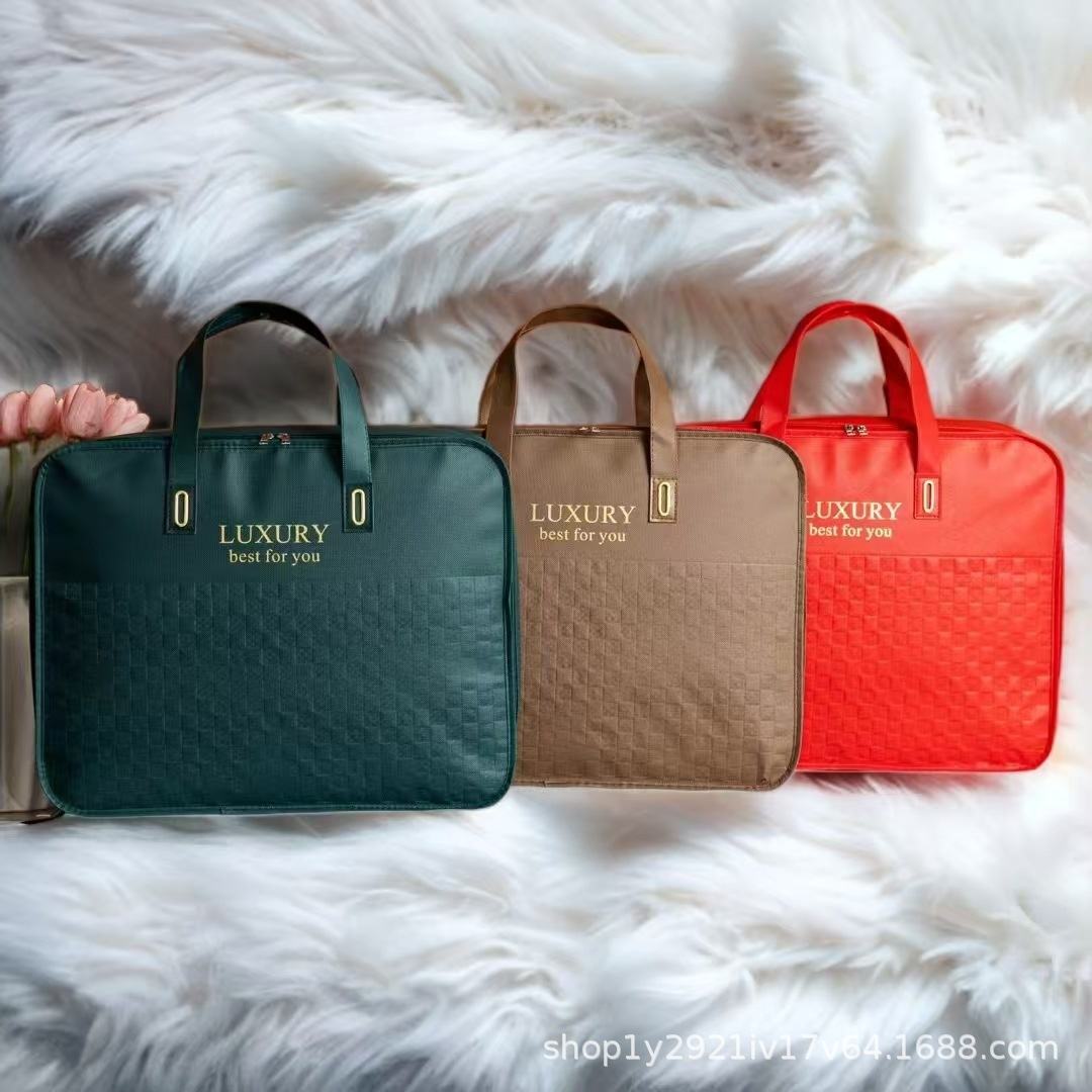 Customizable non-woven blanket storage bag for home use