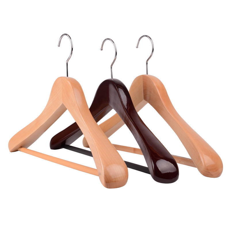 Thick solid wood hotel clothes hanger - Image 4