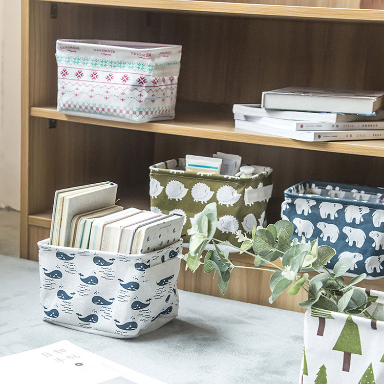 Zakka Cotton and Hemp Desktop Storage Box