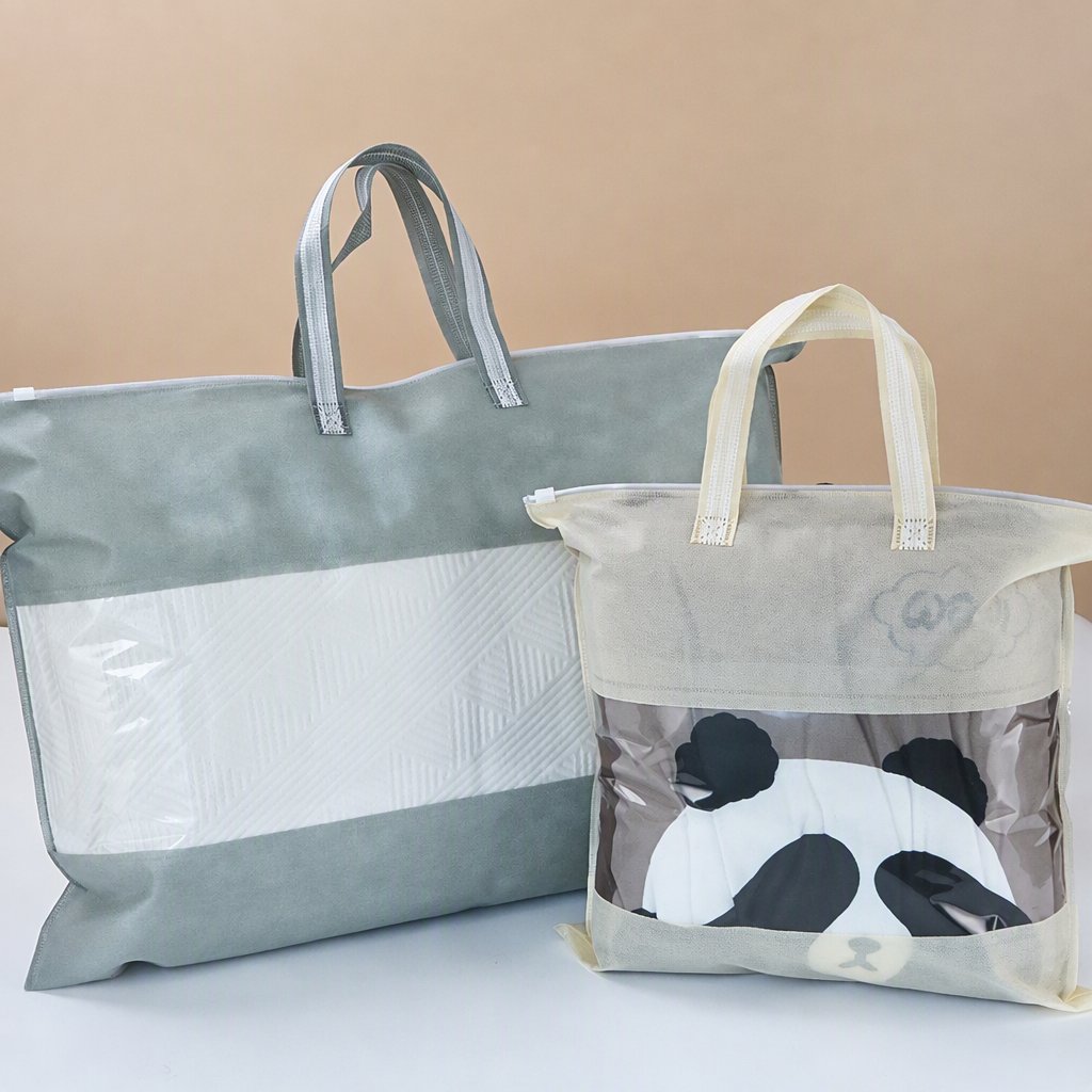 Men's PVC non-woven zipper handbag