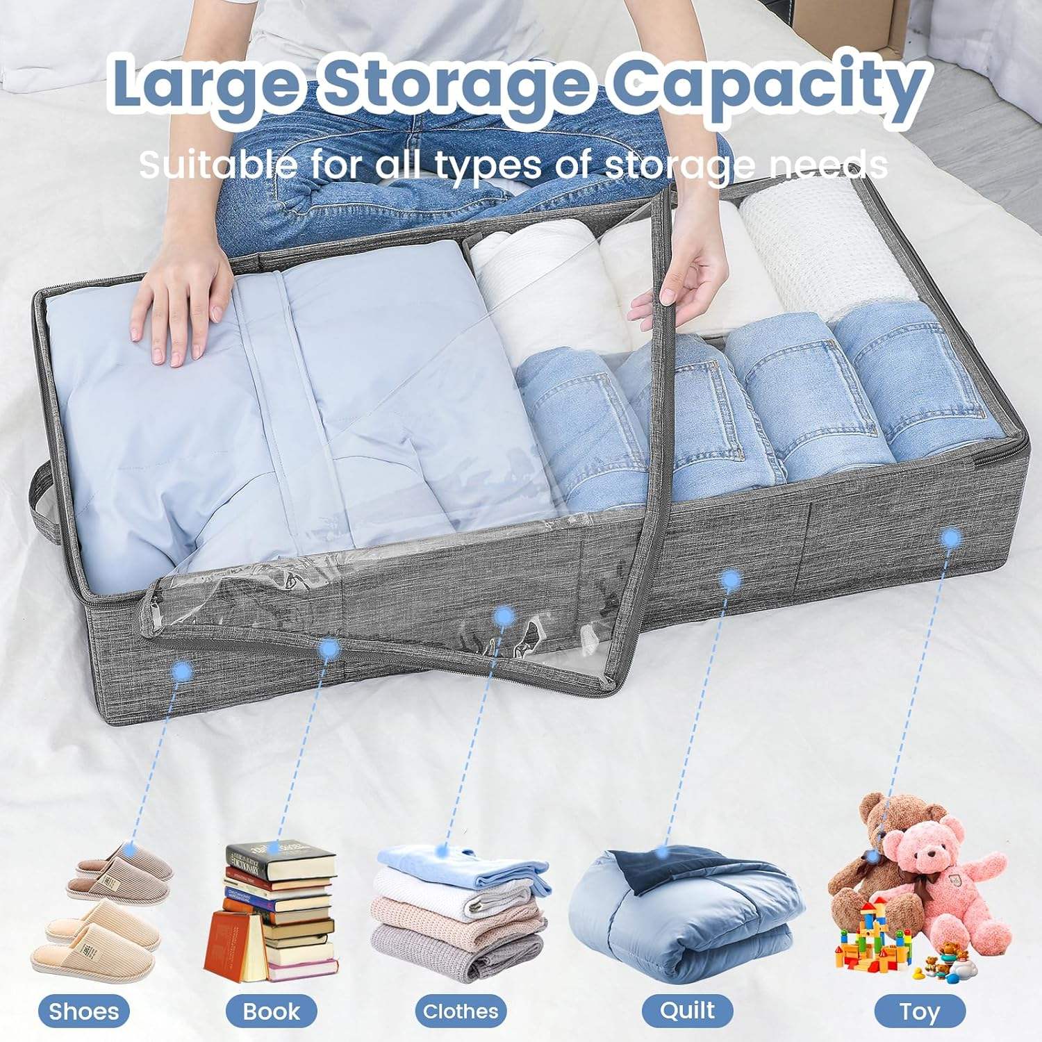 WOVTE 50L 2-piece foldable bed storage box - Image 6