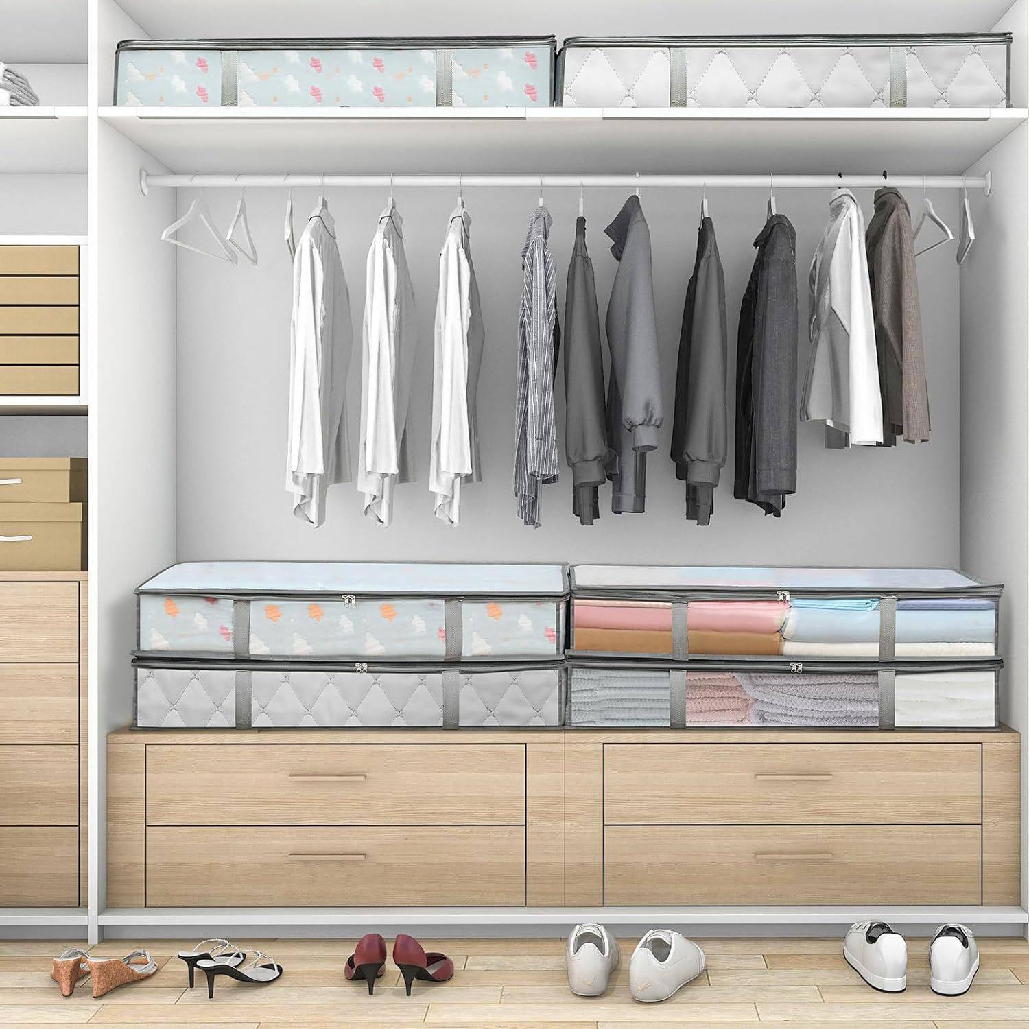 Under-bed foldable storage bag